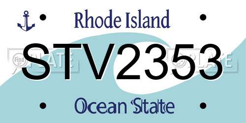 STV2353 Rhode Island License Plate