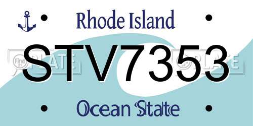 STV7353 Rhode Island License Plate