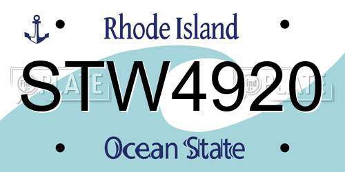 STW4920 Rhode Island License Plate