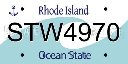 STW4970 Rhode Island License Plate
