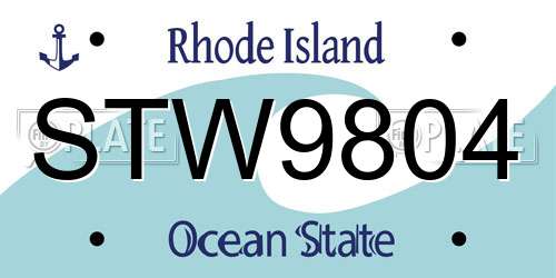 STW9804 Rhode Island License Plate