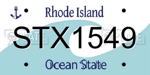 STX1549 Rhode Island License Plate
