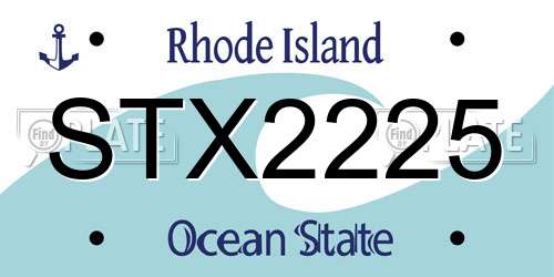 STX2225 Rhode Island License Plate