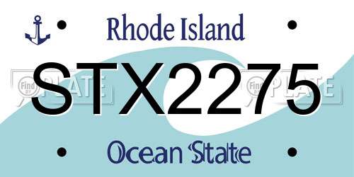STX2275 Rhode Island License Plate