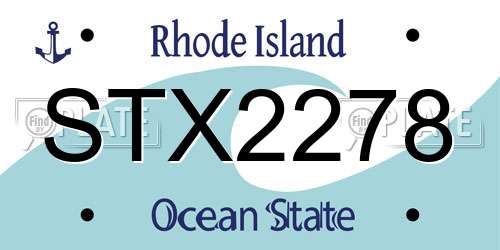 STX2278 Rhode Island License Plate