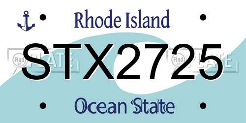 STX2725 Rhode Island License Plate