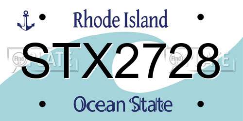 STX2728 Rhode Island License Plate