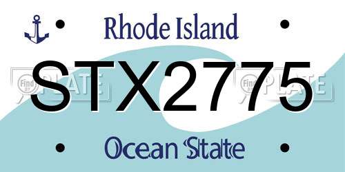 STX2775 Rhode Island License Plate