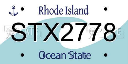 STX2778 Rhode Island License Plate