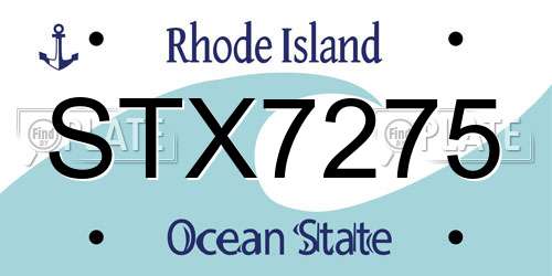 STX7275 Rhode Island License Plate