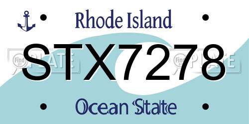 STX7278 Rhode Island License Plate
