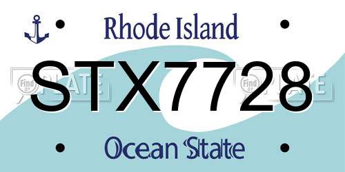 STX7728 Rhode Island License Plate