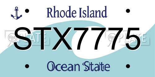 STX7775 Rhode Island License Plate