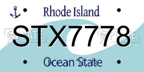 STX7778 Rhode Island License Plate