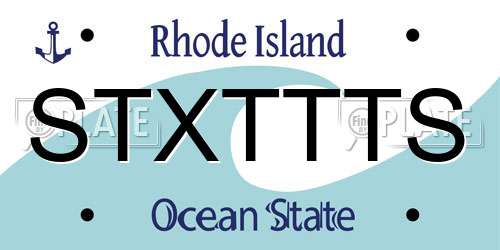 STXTTTS Rhode Island License Plate