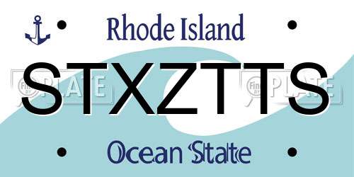 STXZTTS Rhode Island License Plate