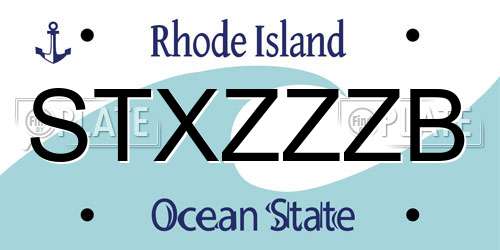 STXZZZB Rhode Island License Plate