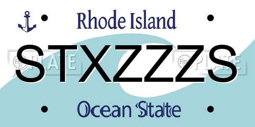 STXZZZS Rhode Island License Plate