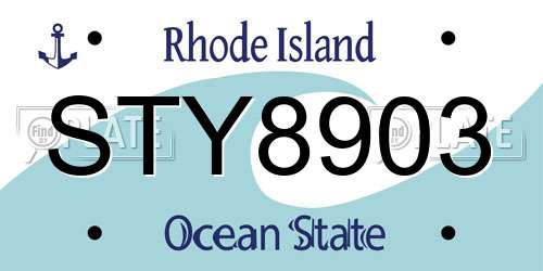 STY8903 Rhode Island License Plate