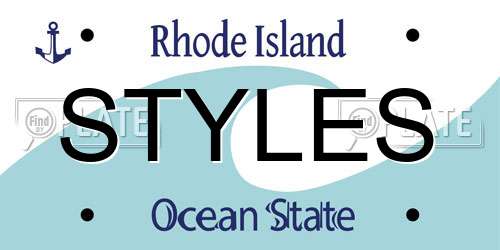 STYLES Rhode Island License Plate