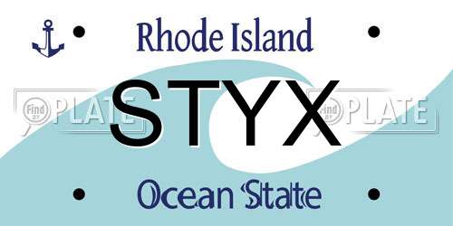 STYX Rhode Island License Plate