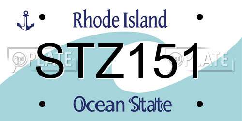 STZ151 Rhode Island License Plate