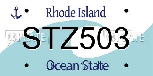 STZ503 Rhode Island License Plate