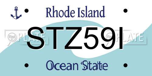 STZ59I Rhode Island License Plate
