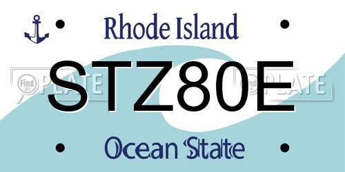 STZ80E Rhode Island License Plate