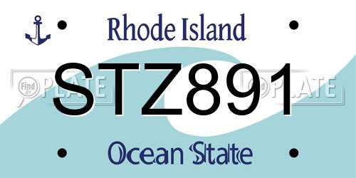 STZ891 Rhode Island License Plate