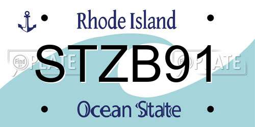 STZB91 Rhode Island License Plate