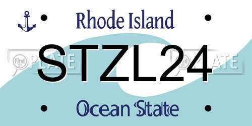 STZL24 Rhode Island License Plate