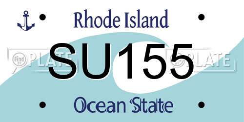 SU155 Rhode Island License Plate