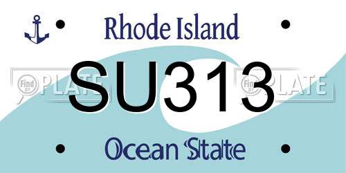 SU313 Rhode Island License Plate