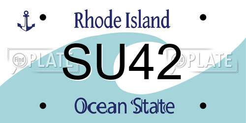 SU42 Rhode Island License Plate