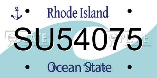 SU54075 Rhode Island License Plate