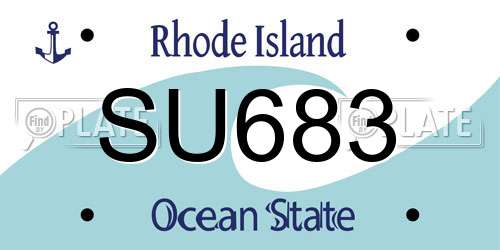 SU683 Rhode Island License Plate