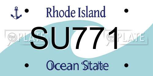 SU771 Rhode Island License Plate