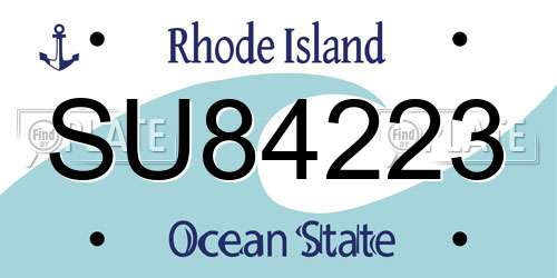 SU84223 Rhode Island License Plate