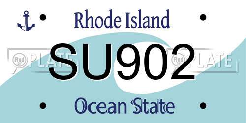 SU902 Rhode Island License Plate