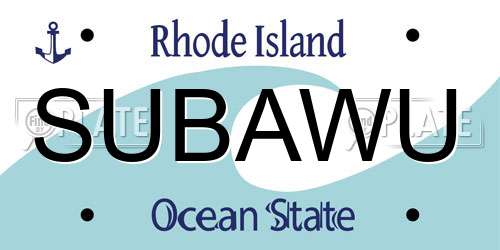 SUBAWU Rhode Island License Plate