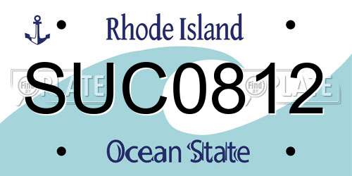 SUC0812 Rhode Island License Plate