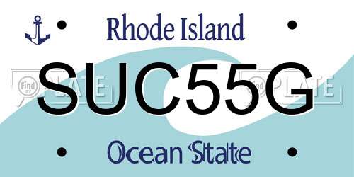 SUC55G Rhode Island License Plate