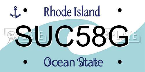 SUC58G Rhode Island License Plate