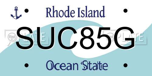 SUC85G Rhode Island License Plate