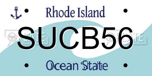 SUCB56 Rhode Island License Plate