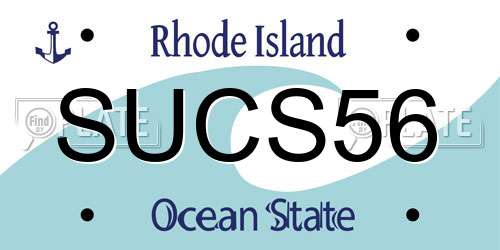 SUCS56 Rhode Island License Plate