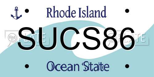 SUCS86 Rhode Island License Plate
