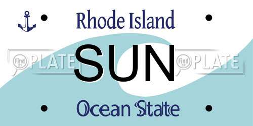 SUN Rhode Island License Plate