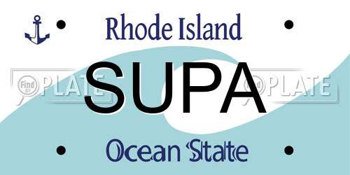 SUPA Rhode Island License Plate